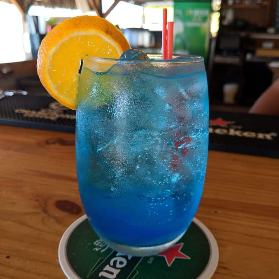 A refreshing drink at Mambo Beach Curacao