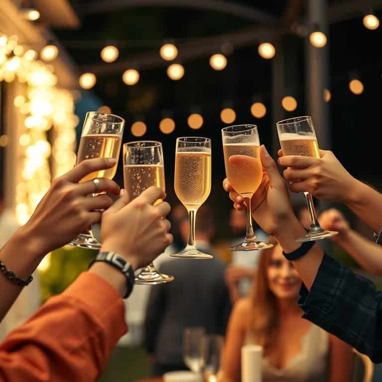 Happy group celebrating together on Virgin Voyages cruise